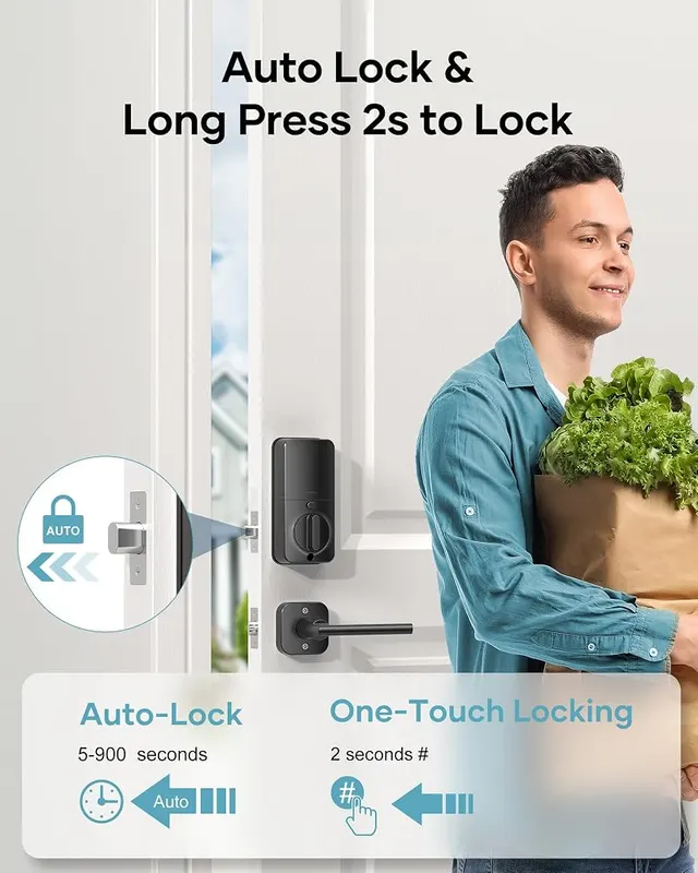 HEANTLE Wi-Fi Front Door Lock Set – Alexa and Google Assistant