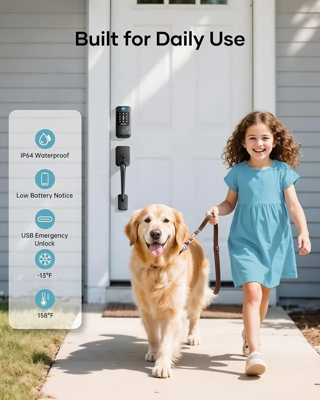HEANTLE Wi-Fi Front Door Lock Set – product photo 8 of 9