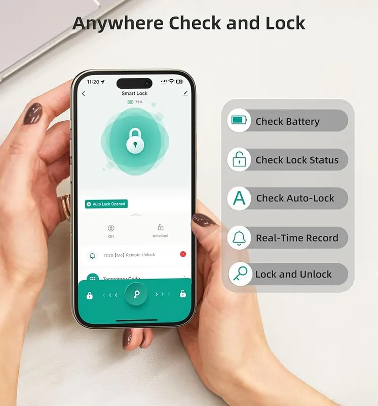 HEANTLE WiFi Smart Door Lock Set – Remote access via wi fi gateway