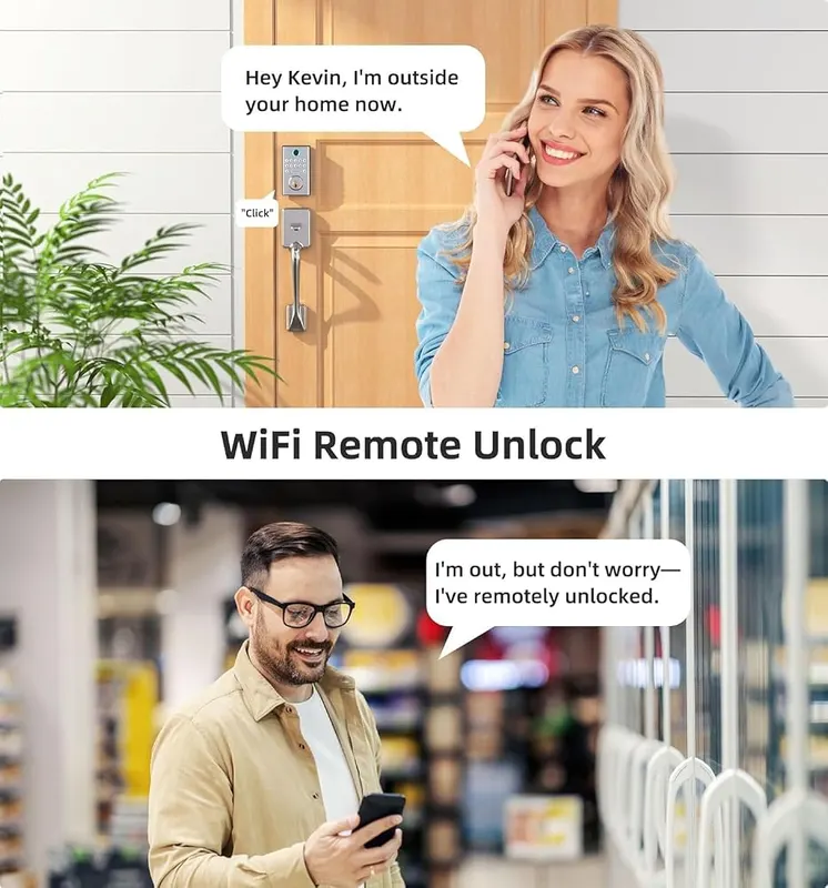 HEANTLE WiFi Smart Door Lock Set – Adjustable automatic door locking