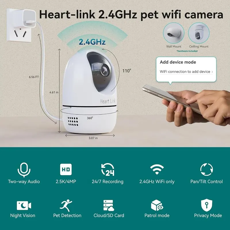 Heart Link Indoor Camera – Smart human and pet detection