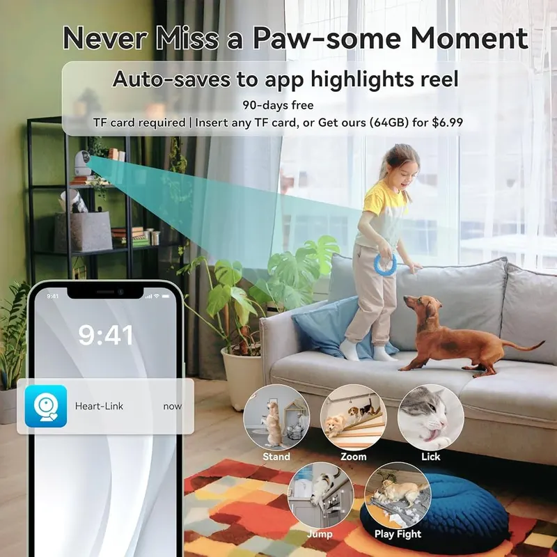 Heart Link Indoor Camera – Clear night vision capability