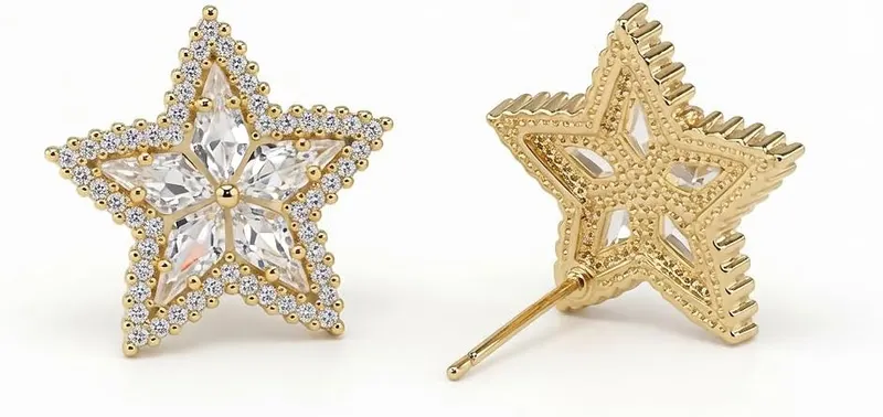 HEFEIYU Star Earrings – Timeless gold star design