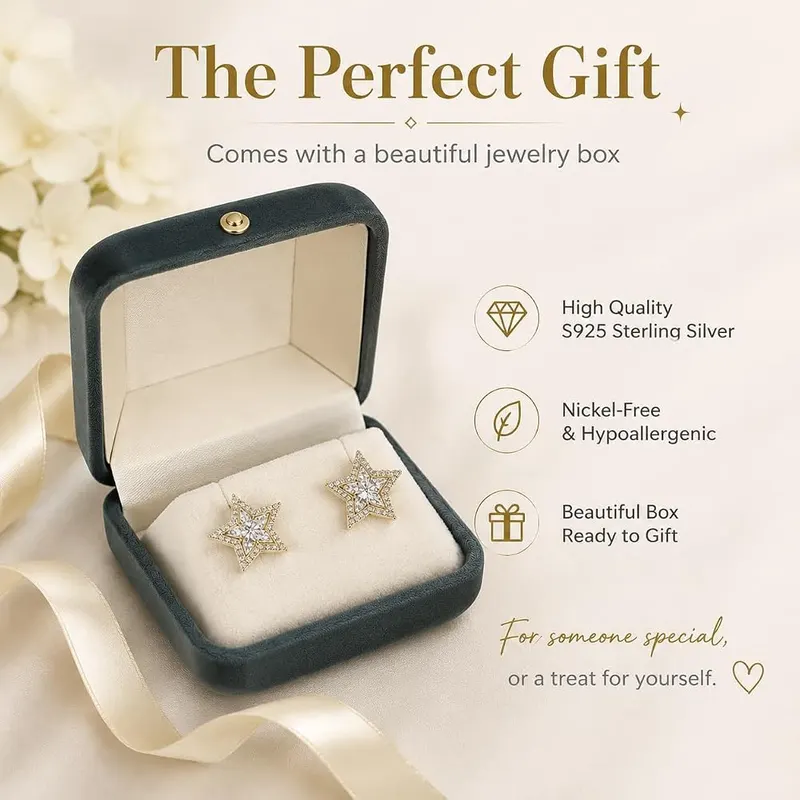 HEFEIYU Star Earrings – Suitable for wedding fashion