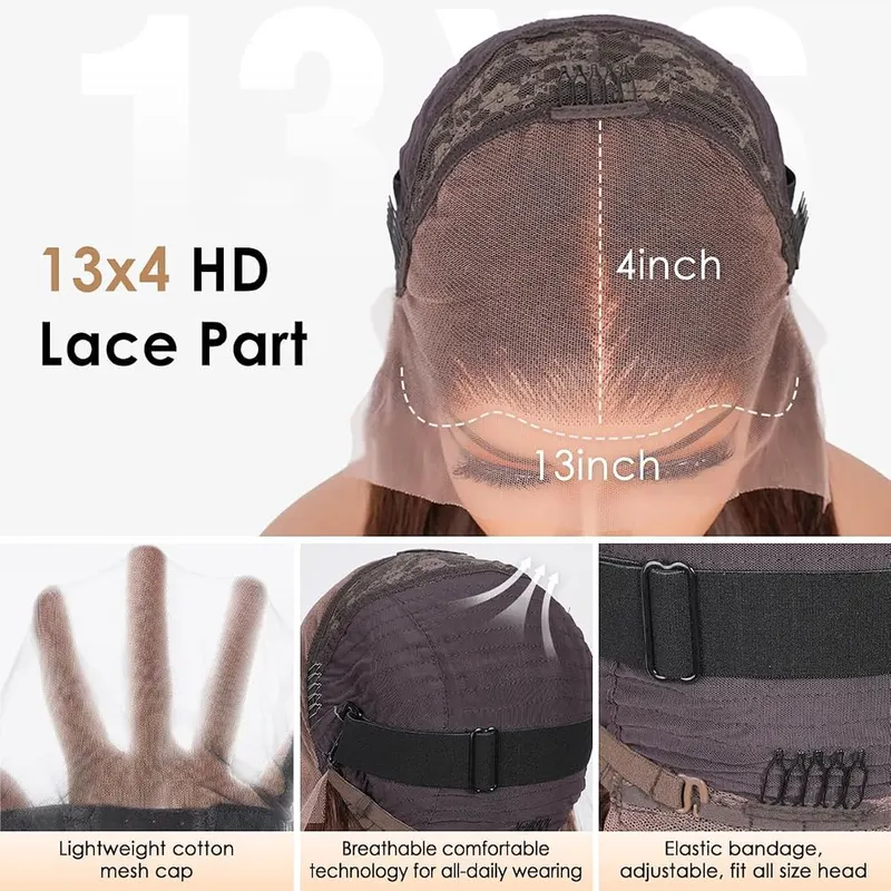 Hermosa Chocolate Brown Lace Front Wigs Human – 180 density straight texture