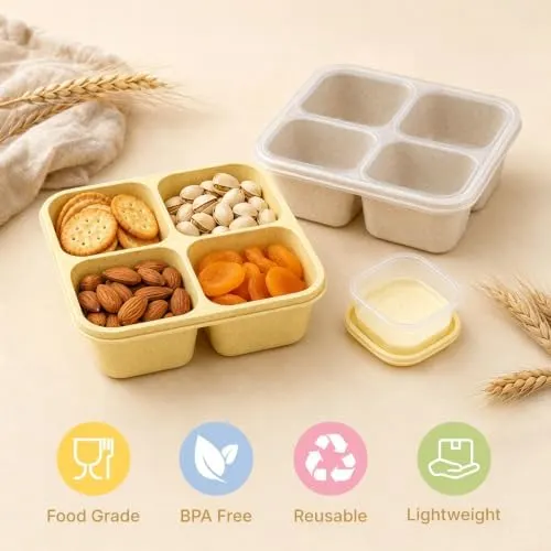 HestiaSnax 4 Pack Bento Snack Boxes – Stackable Storage