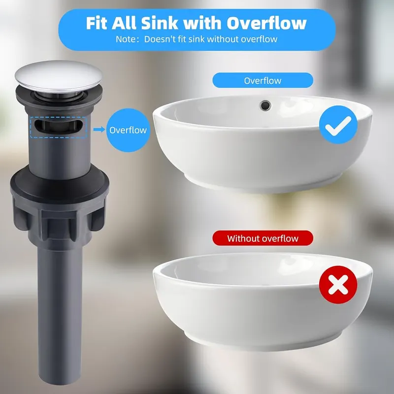 Hibbent 10 Pack Universal Bathroom Sink Drain – Sink Drain with Overflow