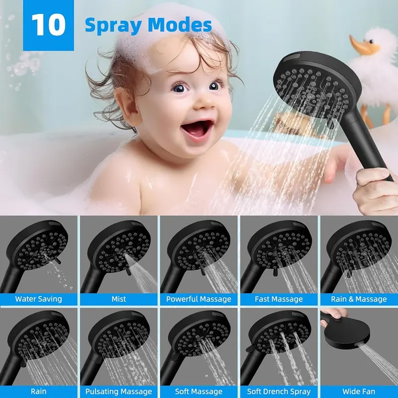 Hibbent 13” 5-spray Rain Shower Head – product photo 5 of 9