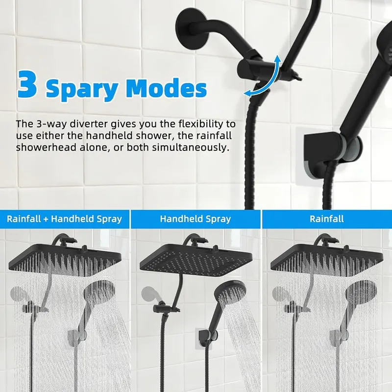 Hibbent 13” 5-spray Rain Shower Head – product photo 6 of 9