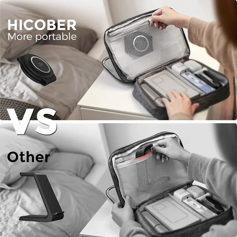 HICOBER 3-in-1 Wireless Charging Station – Non-slip silicone pads