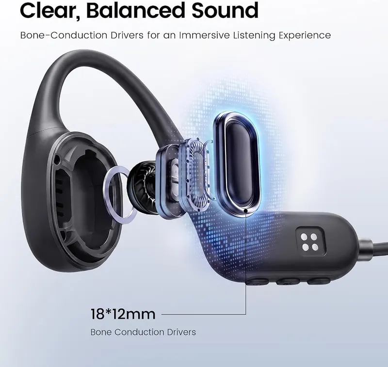 HIFI WALKER Bone Conduction Headphones – Clear, Balanced Bone-Conduction Sound