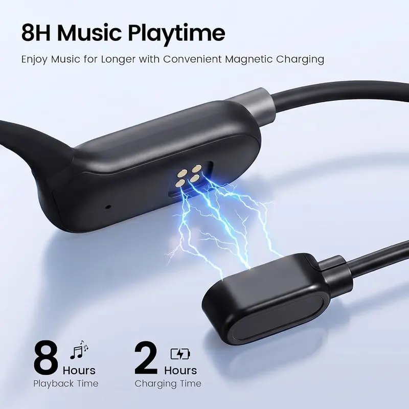 HIFI WALKER Bone Conduction Headphones – Long Battery Life & Magnetic Charging
