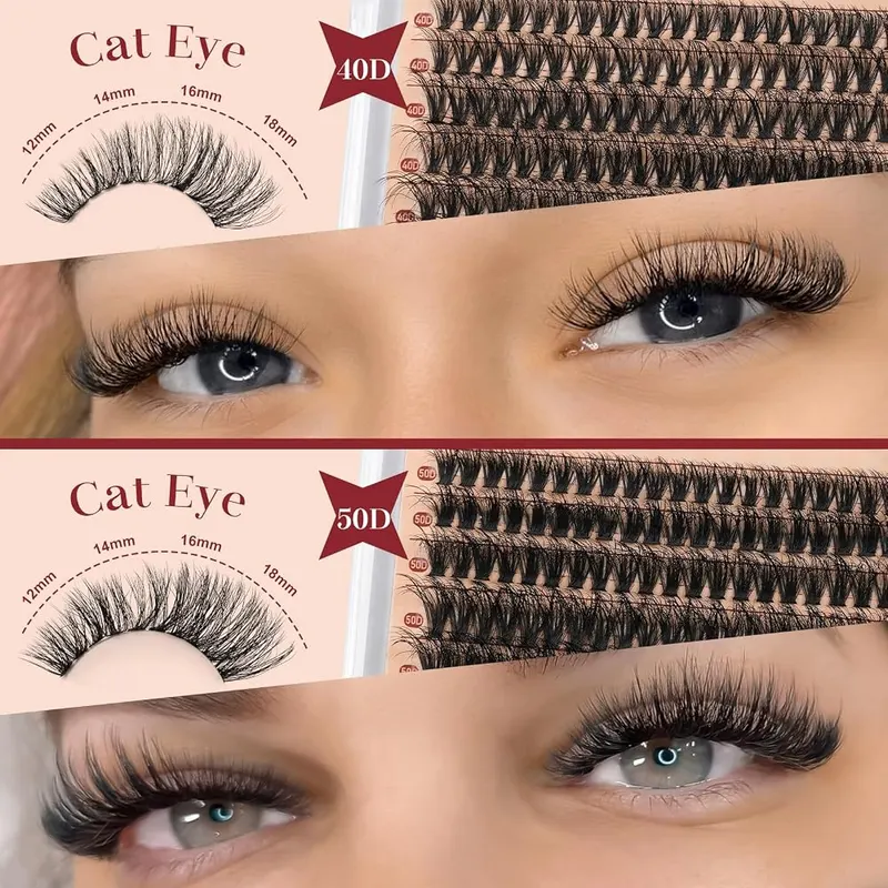 Higu clace Cluster-Lashes Kit 40D+50D – 280 piece lash cluster kit
