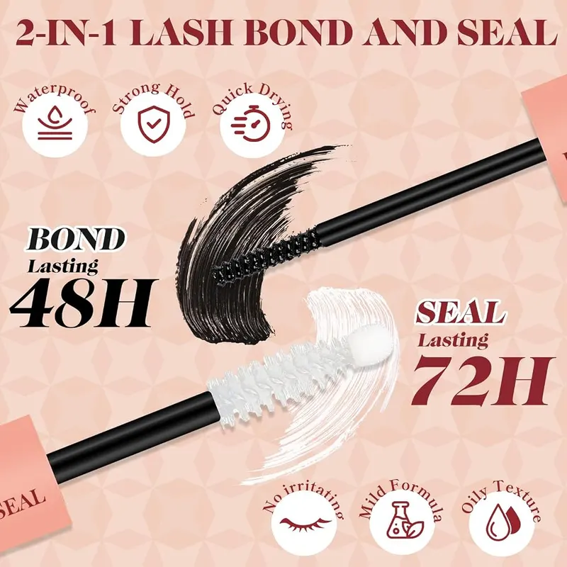 Higu clace Cluster-Lashes Kit 40D+50D – 2-in-1 bond and seal