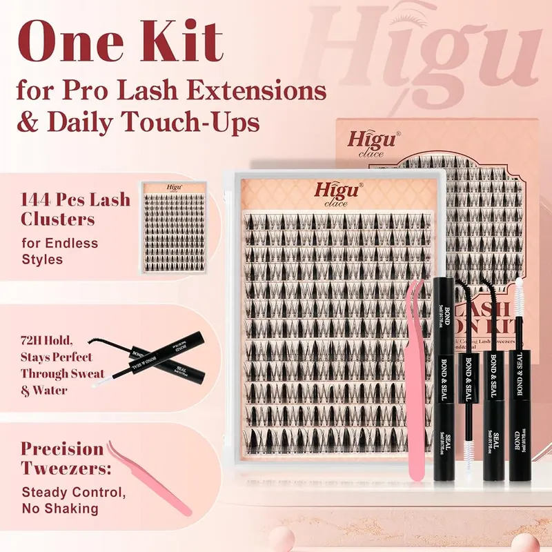 Higu clace Lash-Clusters Kit – 144 pieces of manga style lashes