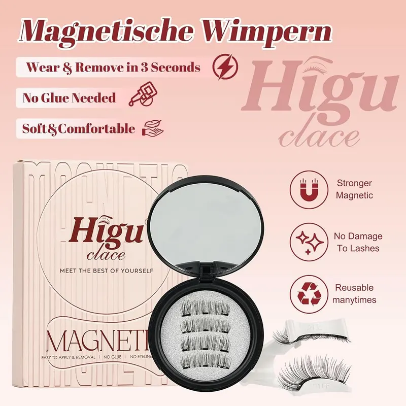 Higu clace Magnetic Eyelashes – Applicator and manual included
