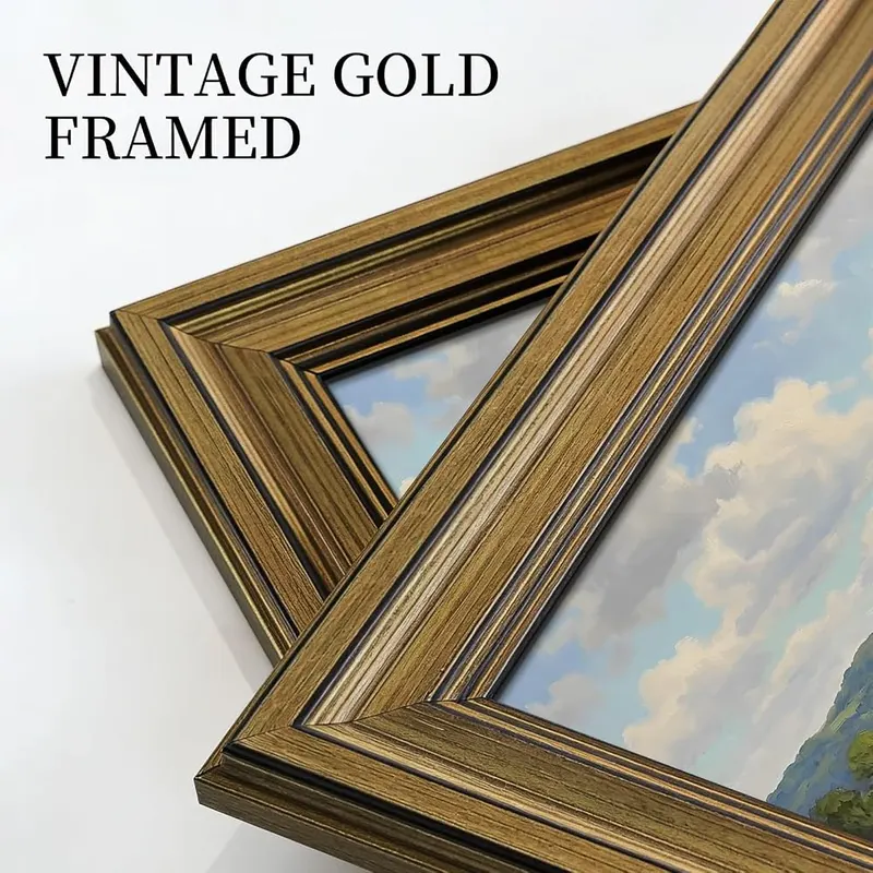 HISPACE Vintage Framed Wall Art – Includes two pre-attached hanging hooks