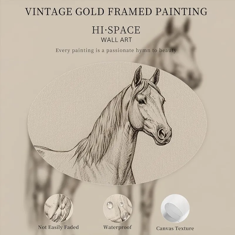 HISPACE Vintage Framed Wall Art – Protected with corner braces for shipping