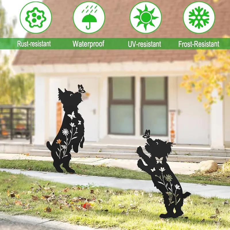 Hokfirm Yorkie Gifts – Yard Stakes are made of high quality metal