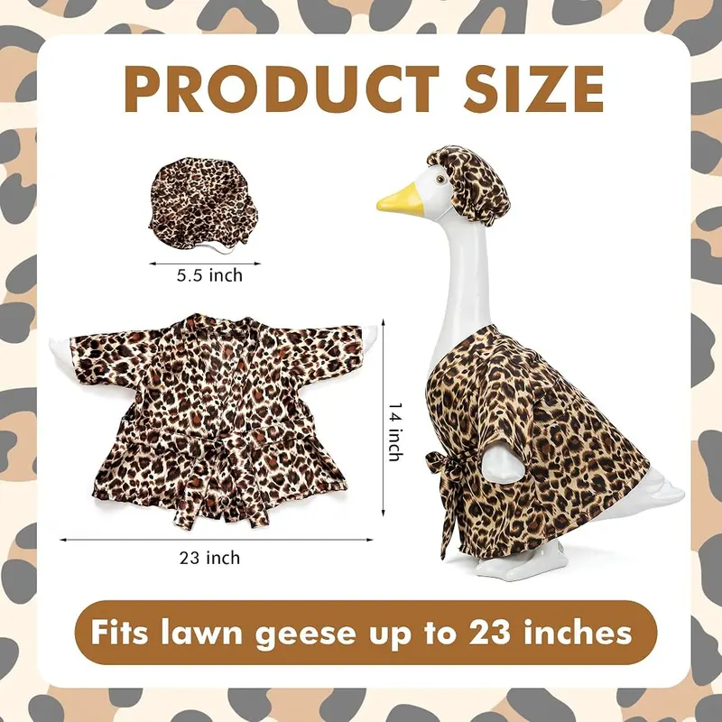 holoith Leopard Porch Goose Outfit Brown Leopard Print – Complete Lady Porch Goose Outfit Set
