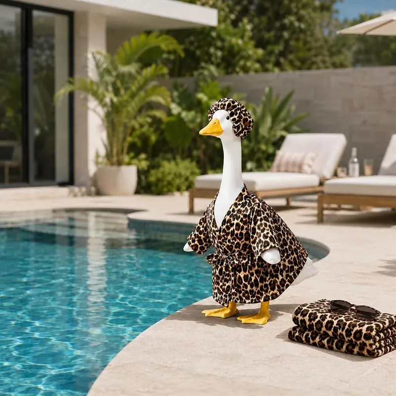 holoith Leopard Porch Goose Outfit Brown Leopard Print – Cute and Casual Design