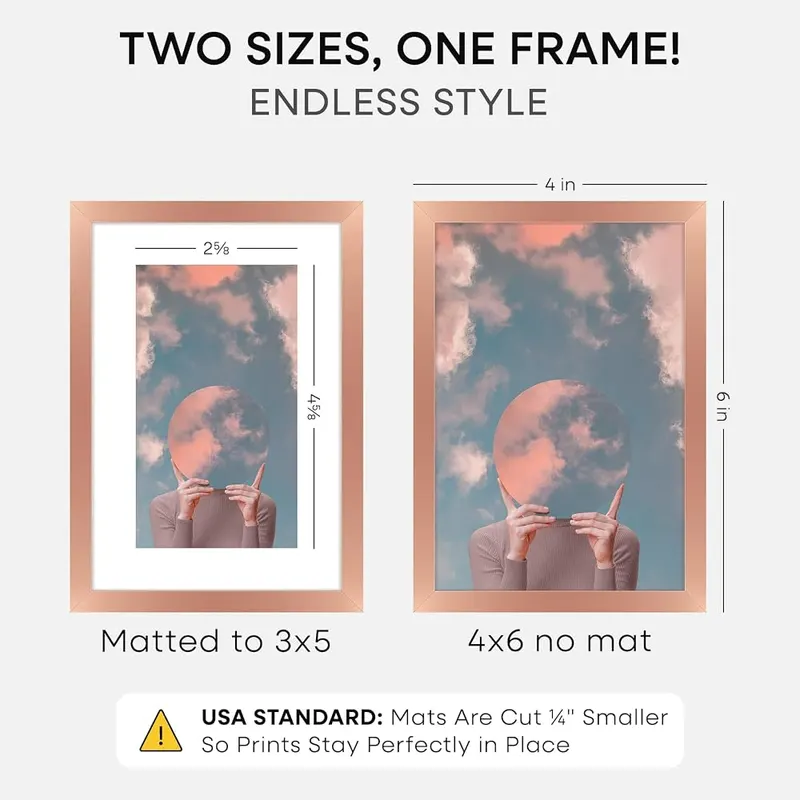 Homeforia 4×6 Rose Picture Frame – Rose Gold