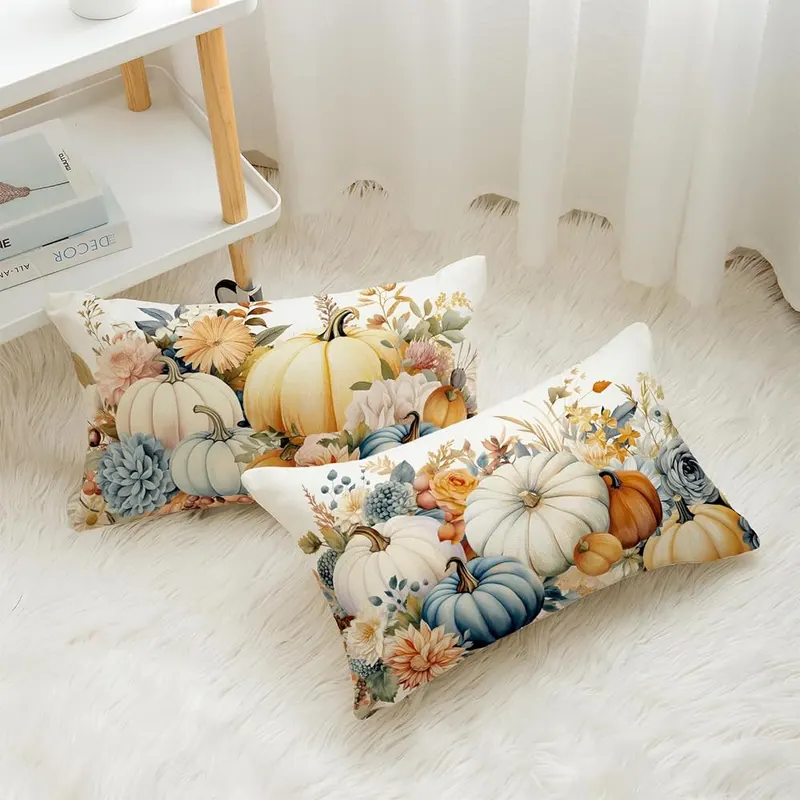 HOMFREEST Fall Pumpkins Throw Pillow Covers 12×20 – product photo 3 of 6