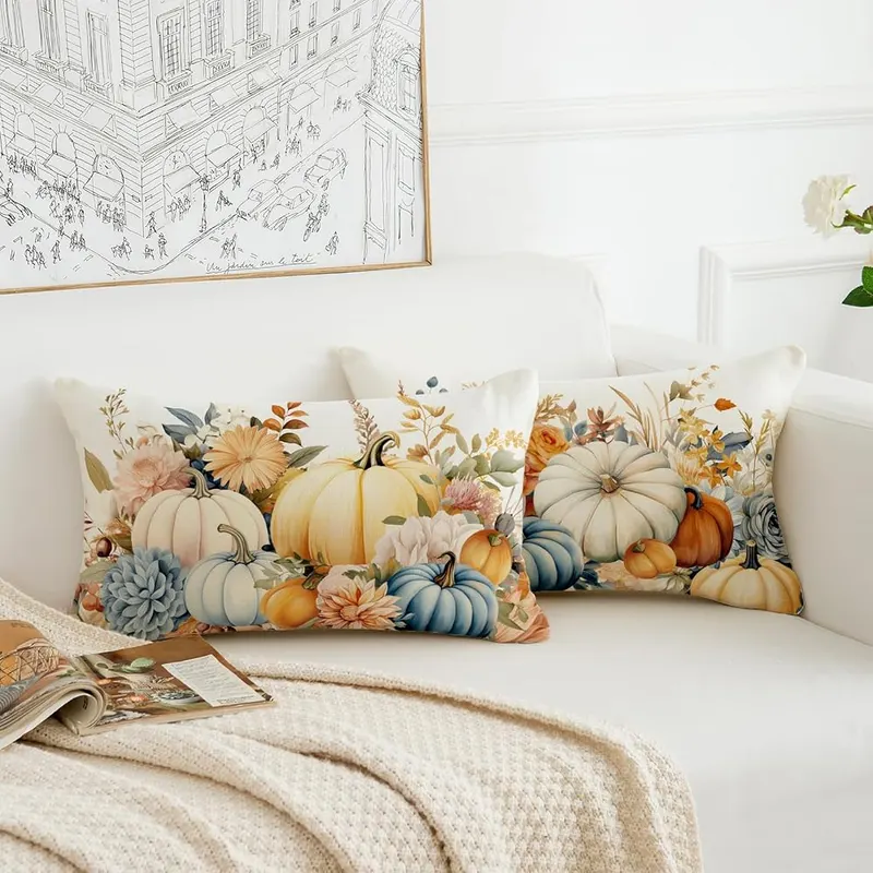 HOMFREEST Fall Pumpkins Throw Pillow Covers 12×20 – product photo 5 of 6