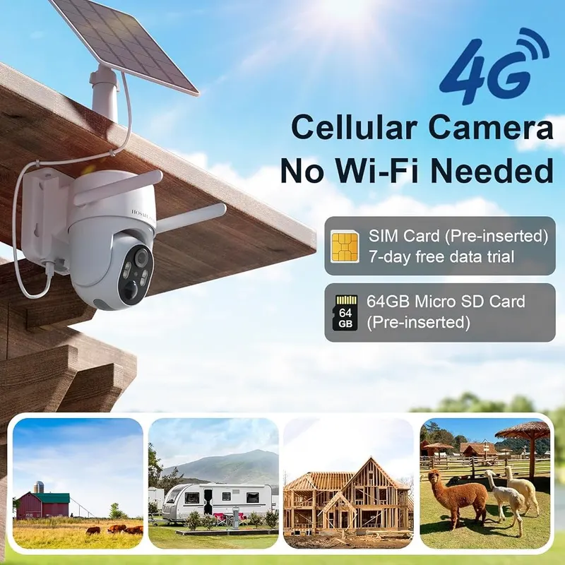 HOSAFE.COM 4G LTE Cellular Security Camera No – 4G LTE cellular connection