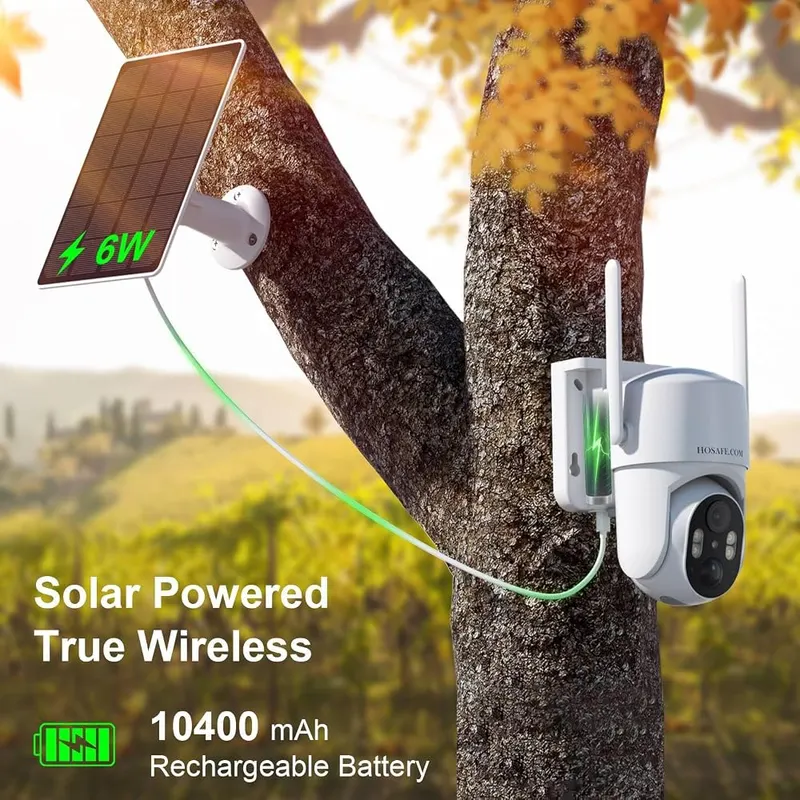 HOSAFE.COM 4G LTE Cellular Security Camera No – Solar panel with rechargeable battery