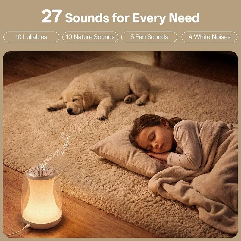 Hotmoon White Noise Sound Machine – Touch-controlled night light