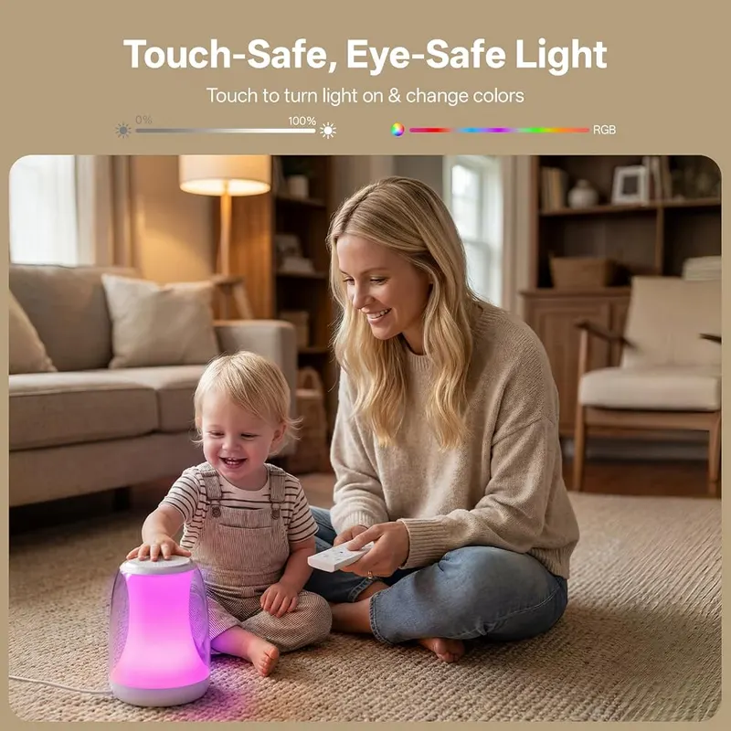 Hotmoon White Noise Sound Machine – Flicker-free light with RGB colors
