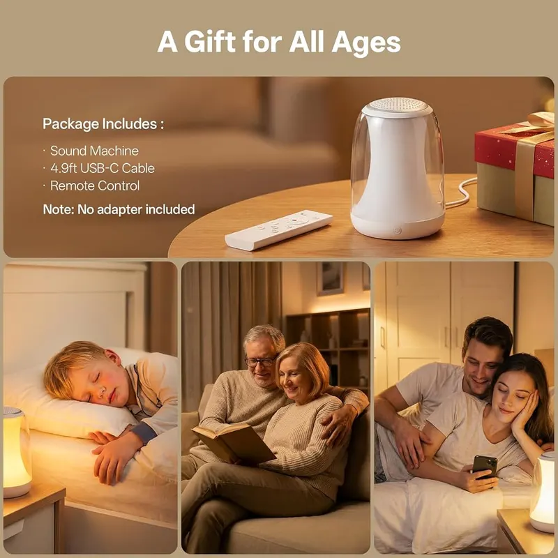 Hotmoon White Noise Sound Machine – Remembers last light and sound settings