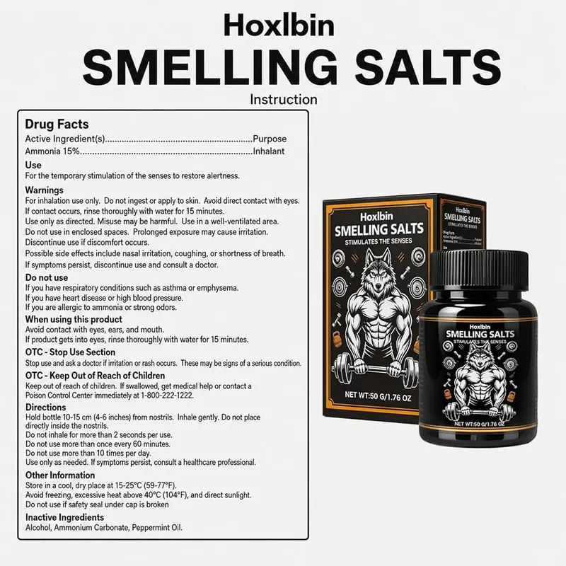 Hoxlbin Pre-Activated Smelling Salts – Compact fifty gram container size
