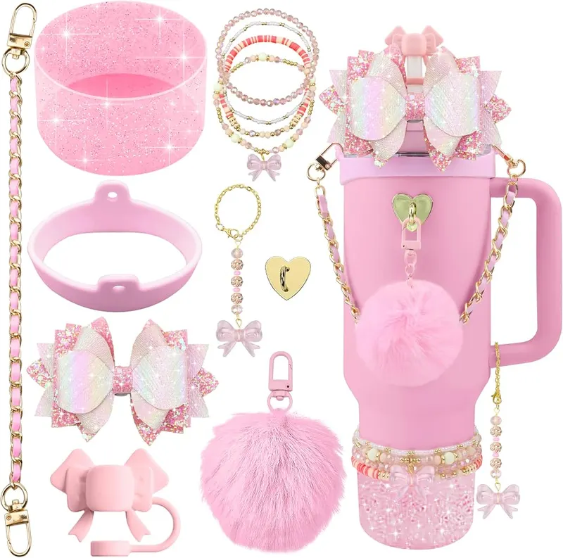 Hpebl 11PCS Bow Accessories in 1 Pink