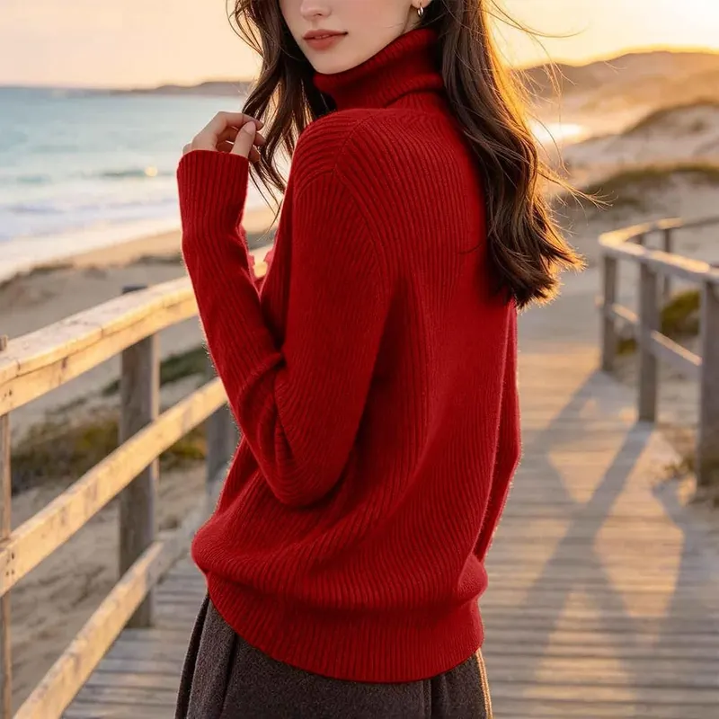 HswsEJ High Neck Sweaters A009-#red – Features