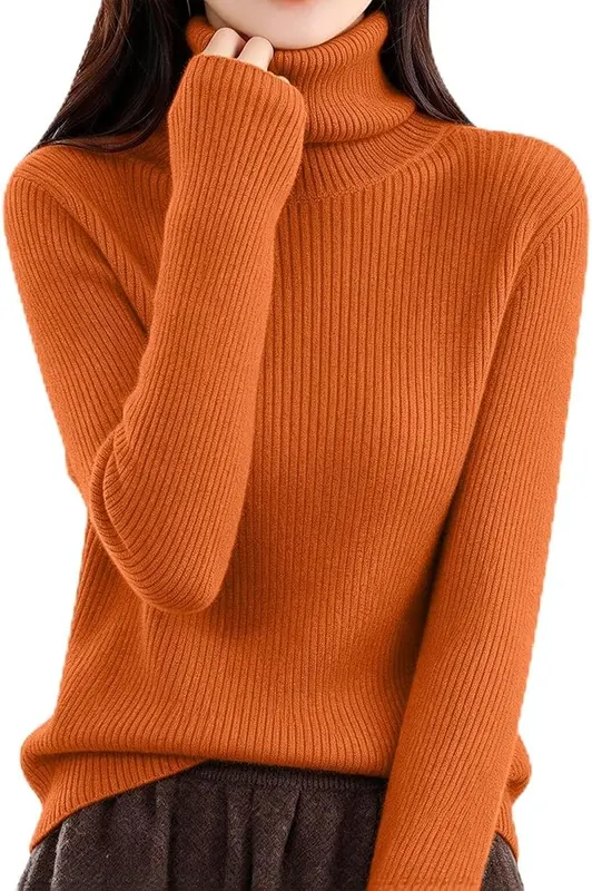 HswsEJ Turtleneck Sweaters A007-#orange in A007-#orange