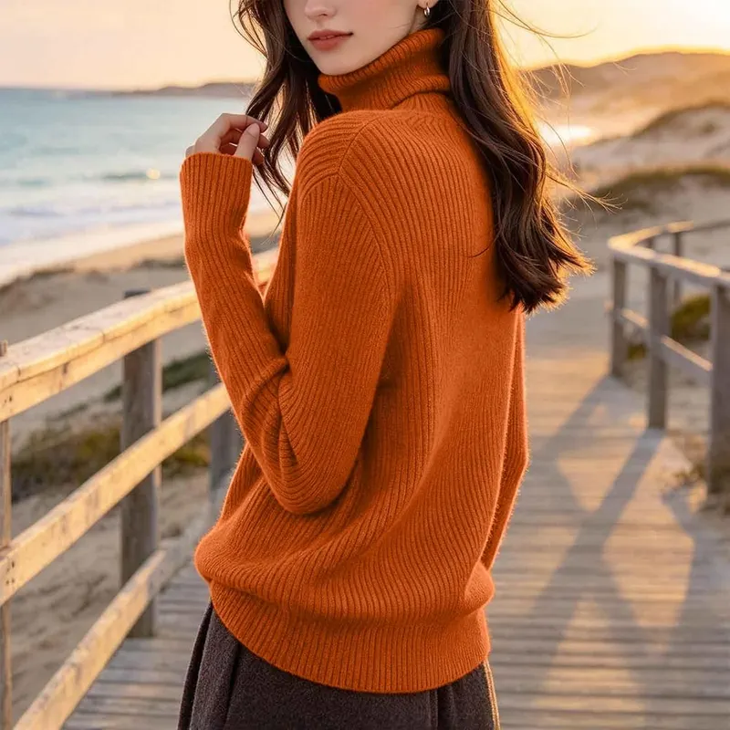 HswsEJ Turtleneck Sweaters A007-#orange – product photo 3 of 5