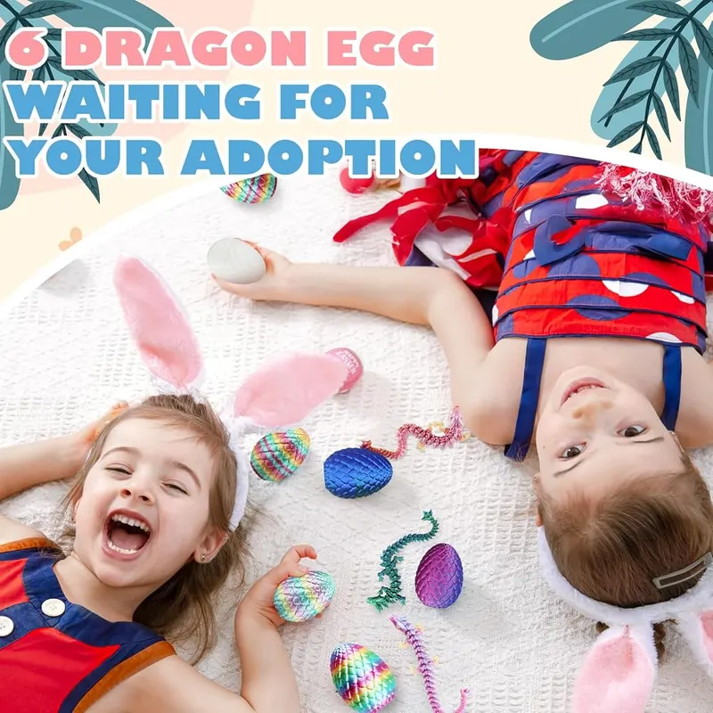 HTXJ-MF 6PCS 3D Printed Dragon Eggs – Easter basket stuffer idea