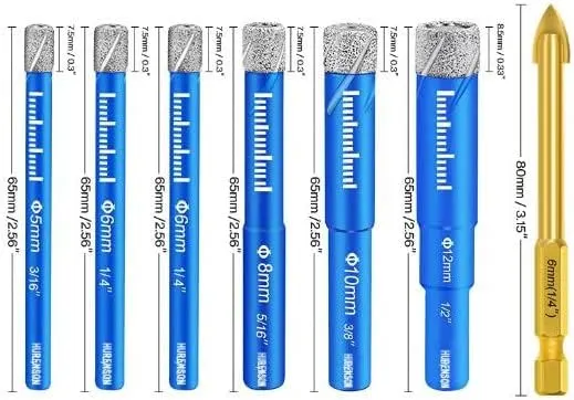 HURESON Dry Diamond Drill Bits Set 7 – Unique Dry Drilling Design
