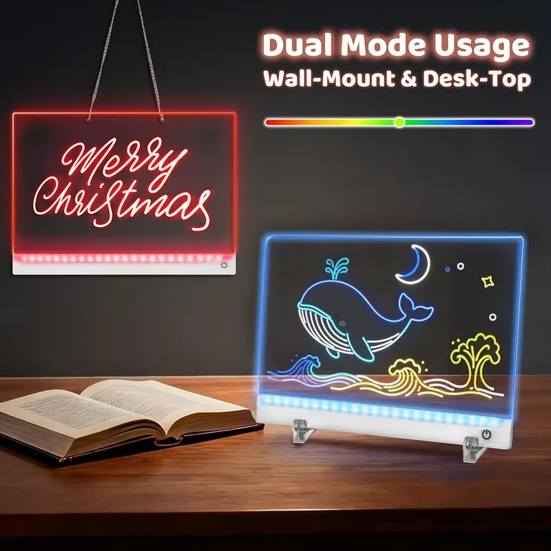 HVMVNV Rechargeable LED Drawing Board – Four dynamic lighting modes
