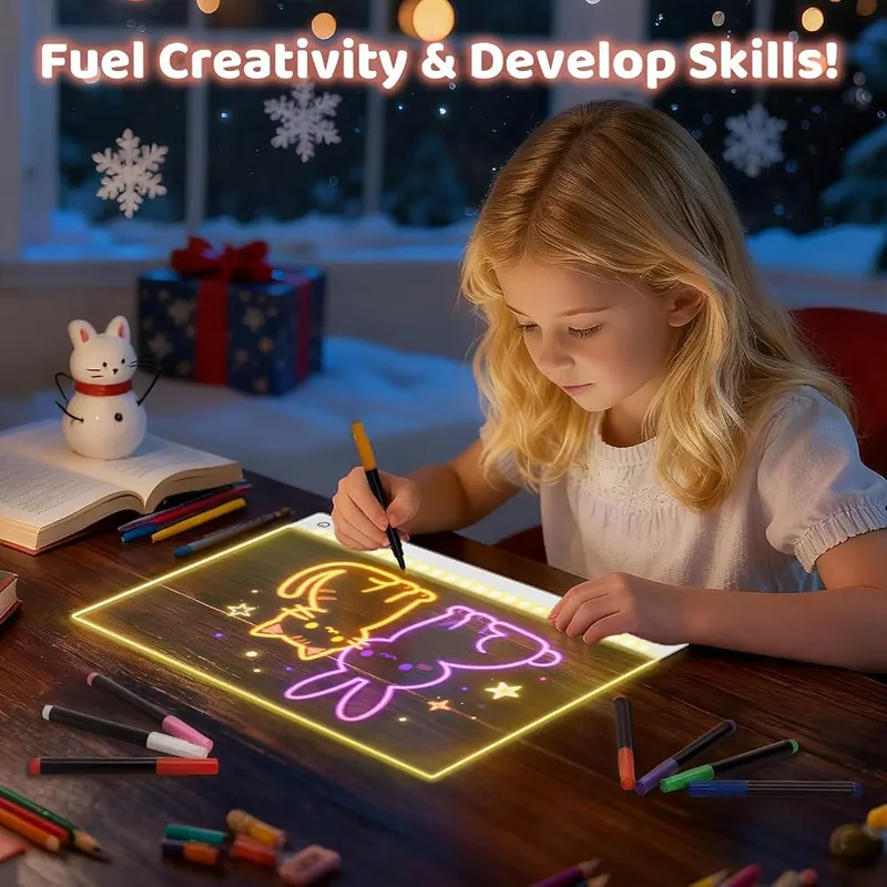 HVMVNV Rechargeable LED Drawing Board – Built-in rechargeable battery power