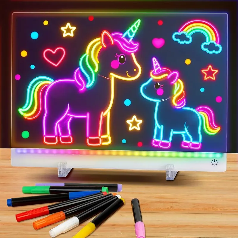 HVMVNV Rechargeable LED Drawing Board – Reusable dry erase design