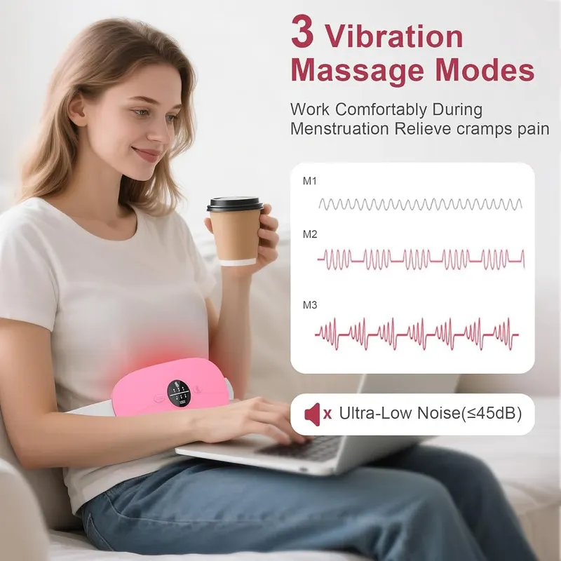 HZD Portable Cordless Electric Heating Pad – Customizable Warmth & Gentle Vibration Modes