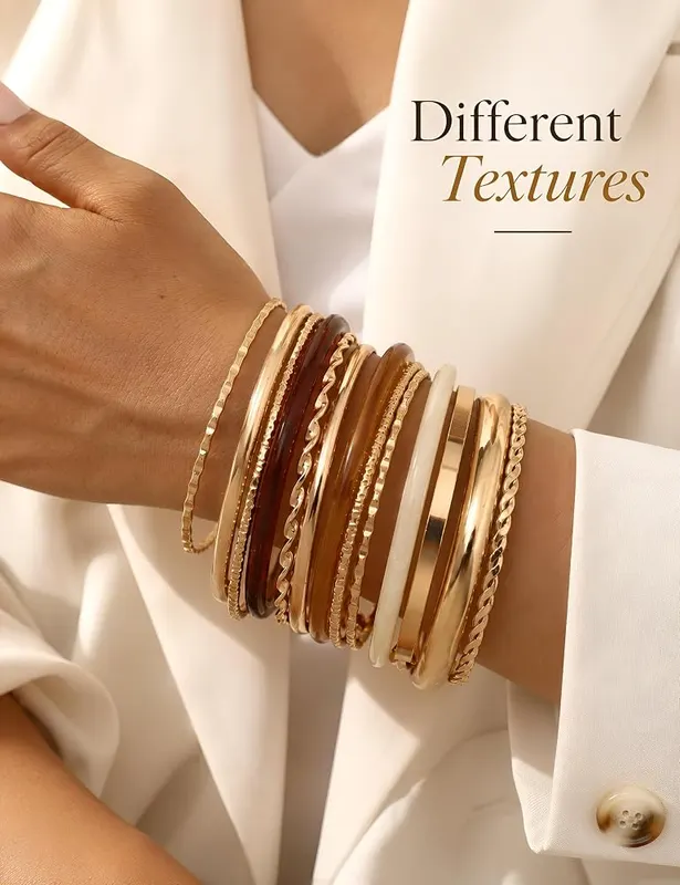 ÌF ME Gold Bangle Bracelets – Stack them up or wear solo – style