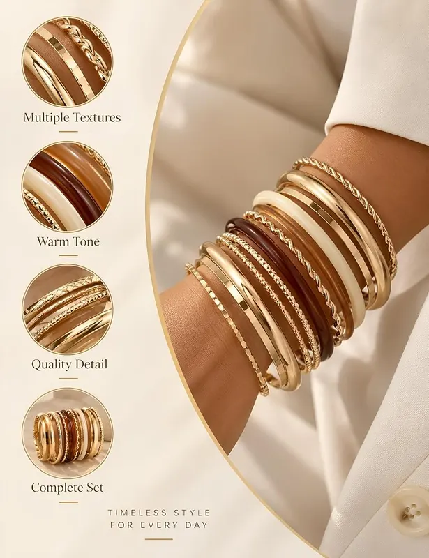ÌF ME Gold Bangle Bracelets – Crafted from quality alloy – No quick fading—just