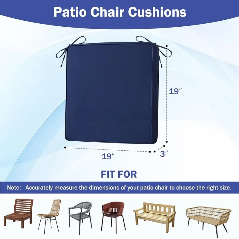 IASEAHK Patio Chair Cushions – Four navy blue patio cushions