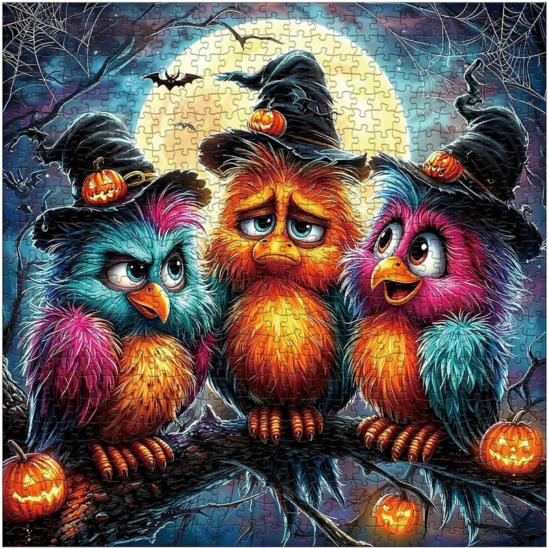 IdeaBazar Halloween Owl Tree Puzzles – One thousand piece seasonal challenge