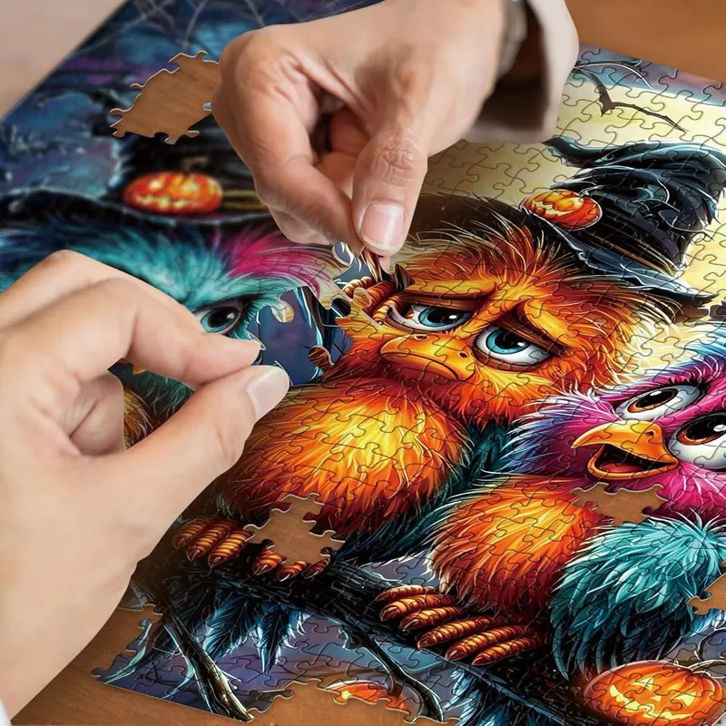 IdeaBazar Halloween Owl Tree Puzzles – Doubles as vibrant wall art