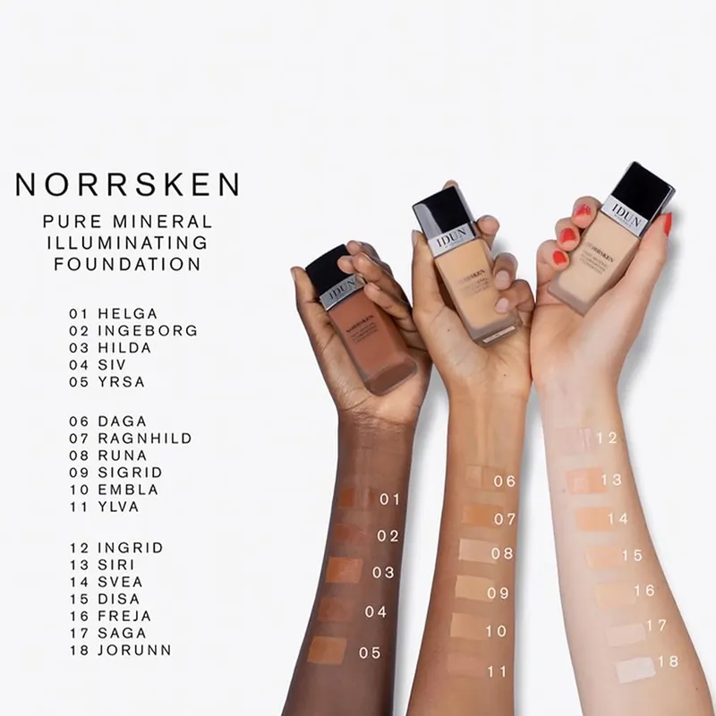 IDUN Minerals Liquid Norrsken Foundation – Achieve a Poreless, Perfect Complexion